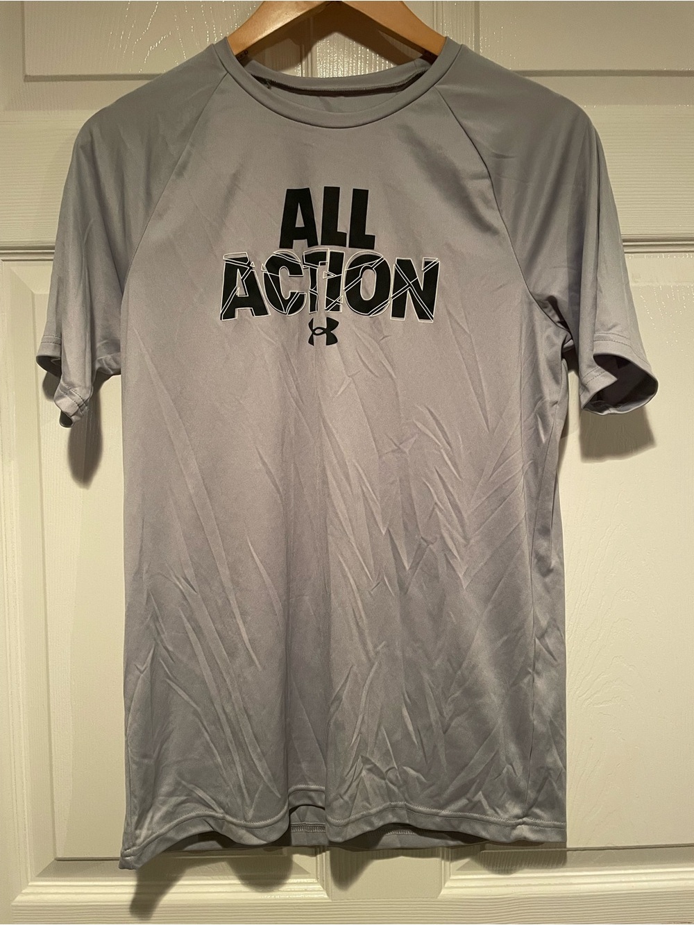 Under Armour Light Gray Kids' 'ALL ACTION' Short Sleeve Performance Tee